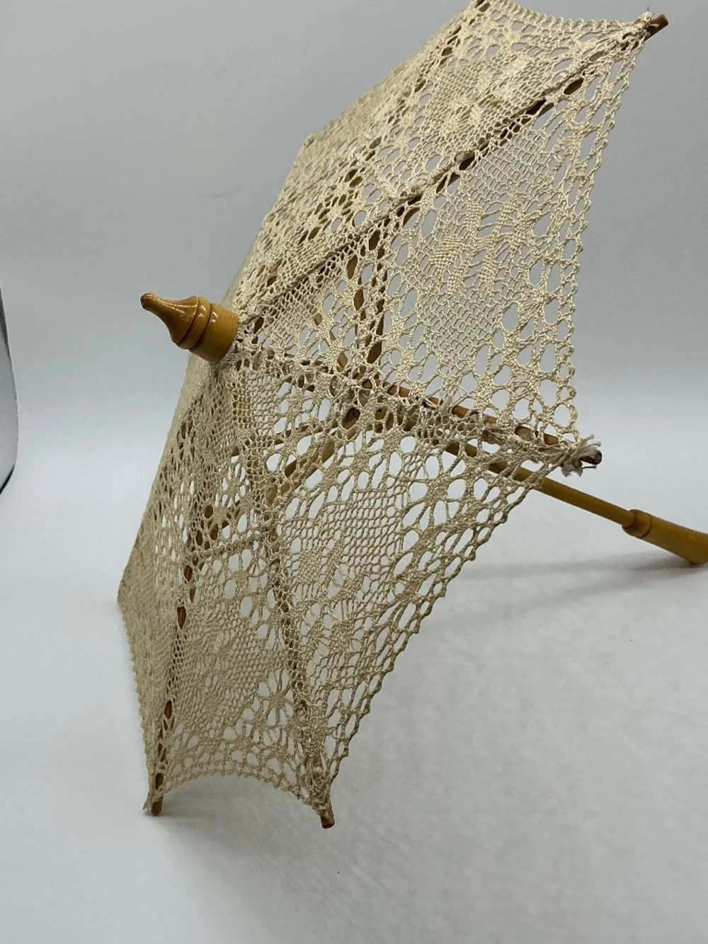 🔥 Vintage Crochet Parasol Decorative Miniature Umbrella